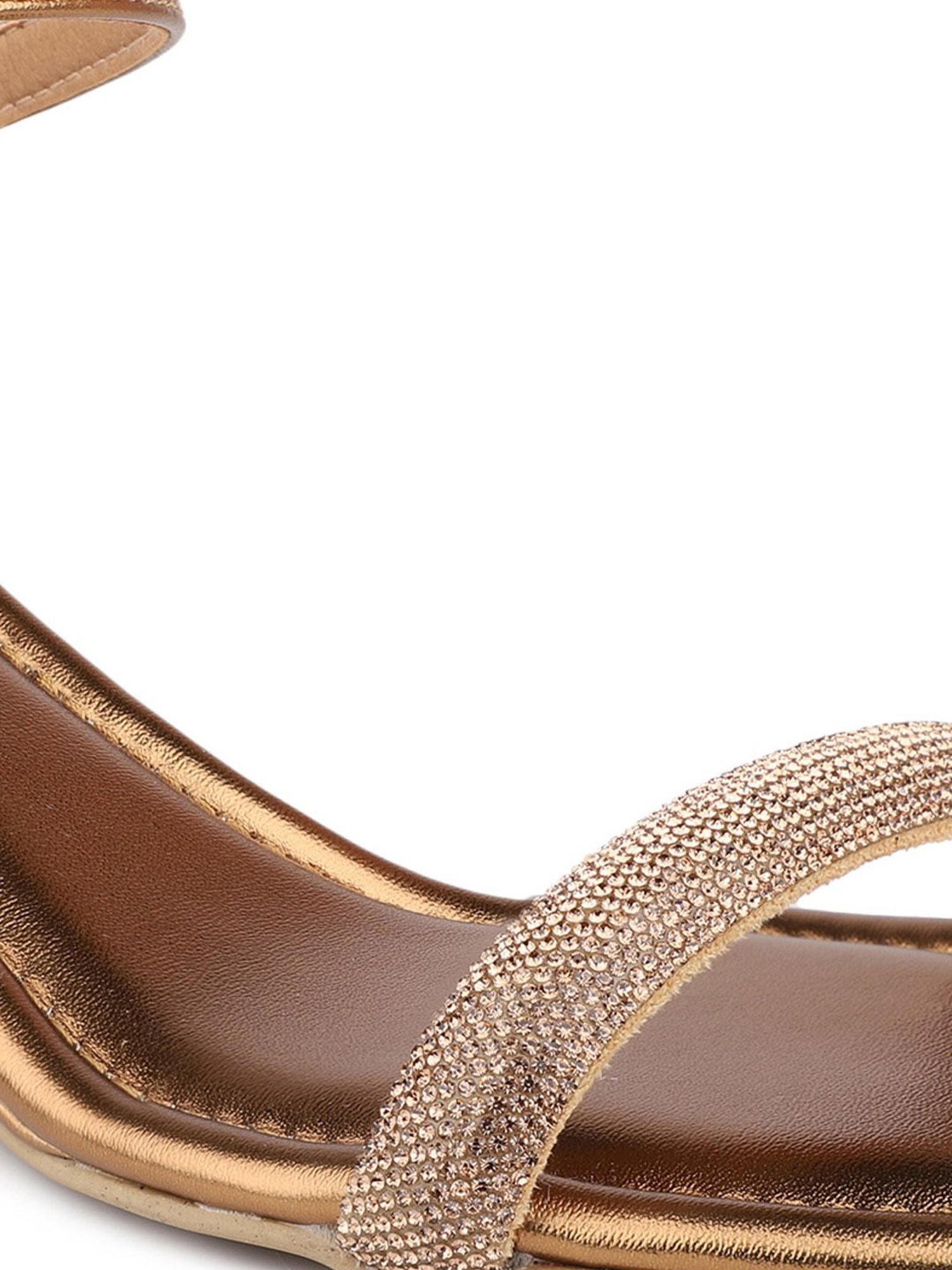 Inc.5 Women's Antique Gold Ankle Strap Wedges