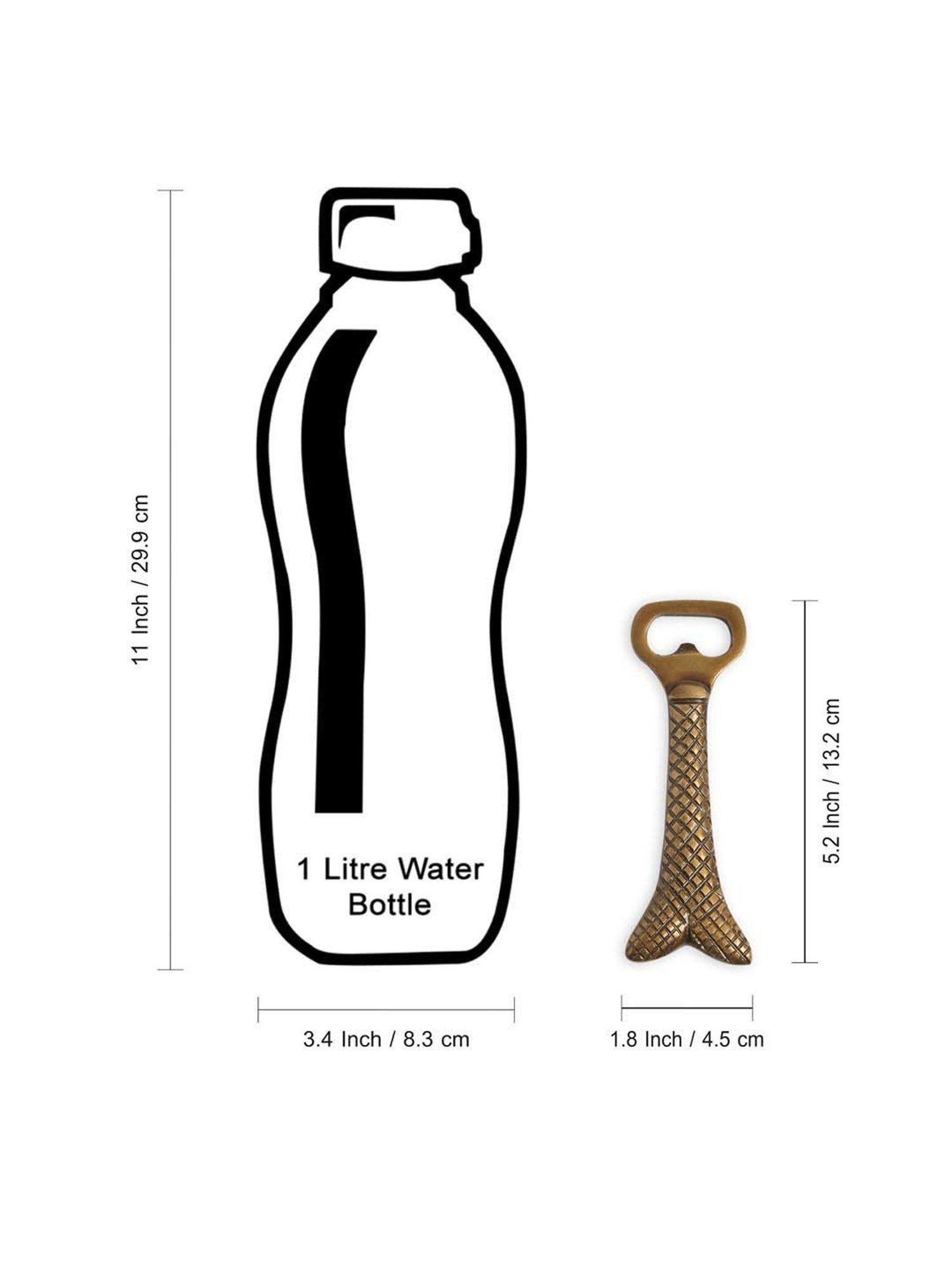 ExclusiveLane Metallic Golden With Antique Black Finish Brass Mermaid Tail Bottle Opener