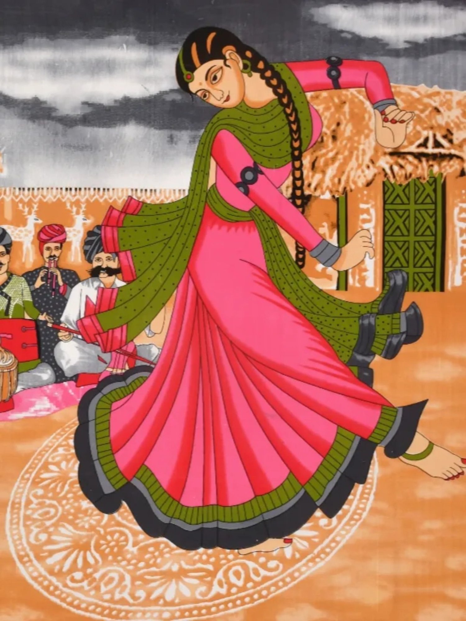 Living Roots Abstract Pink 240 TC Cotton Bedsheet with 2 Pillow Covers