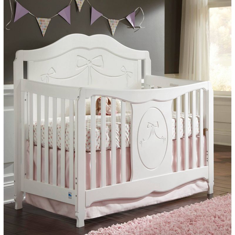 Storkcraft Princess 4-in-1 Fixed Side Convertible Crib - White