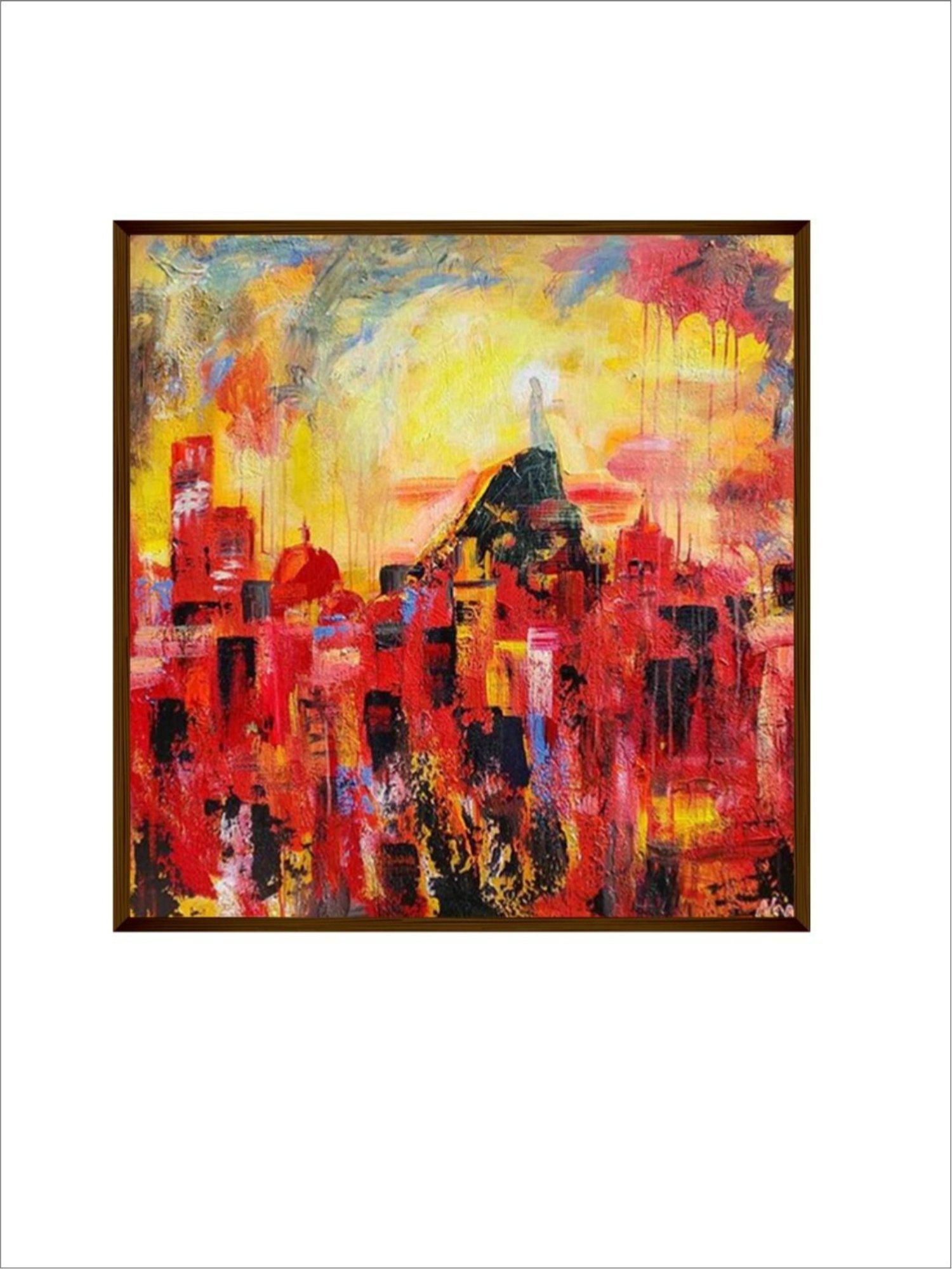 The Art House Abstract Multicolor Canvas Painting