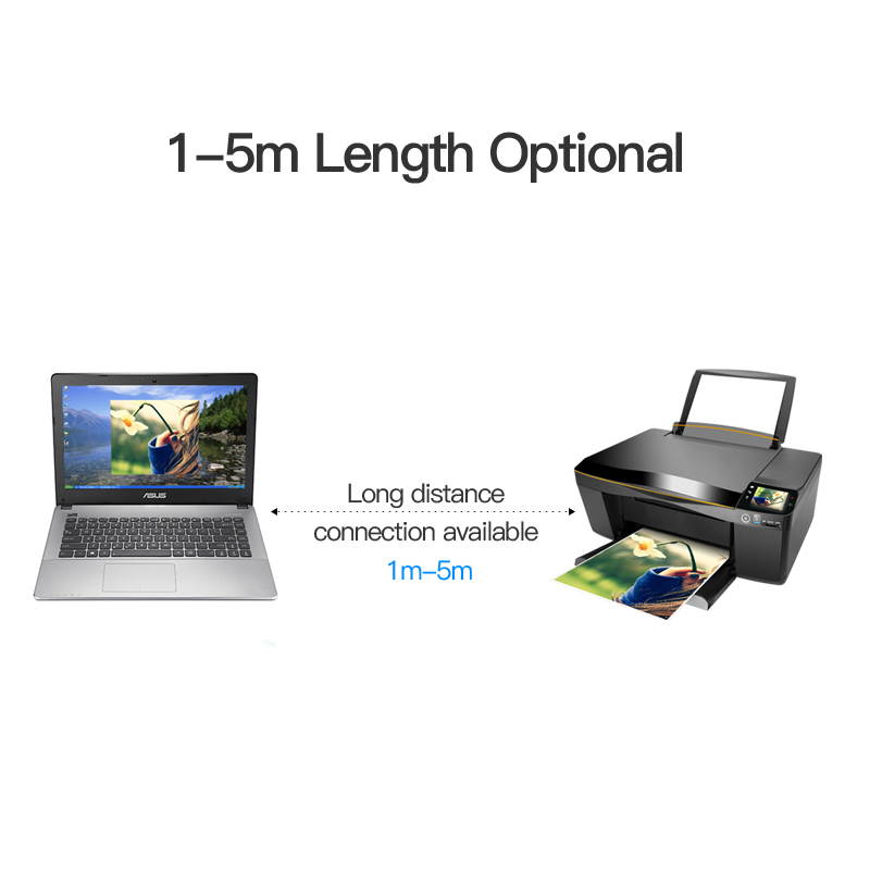 Vention Printer Cable USB 2.0 Type A Male to B Male USB Printer Scanner Cord High Speed for Canon, Dell, Epson, Xerox, HP, Canon, Lexmark, Epson, Samsung and More