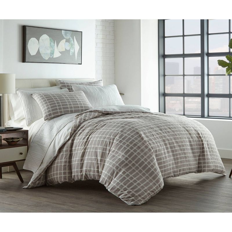 City Scene Full/Queen Sherman Duvet Cover Set Gray