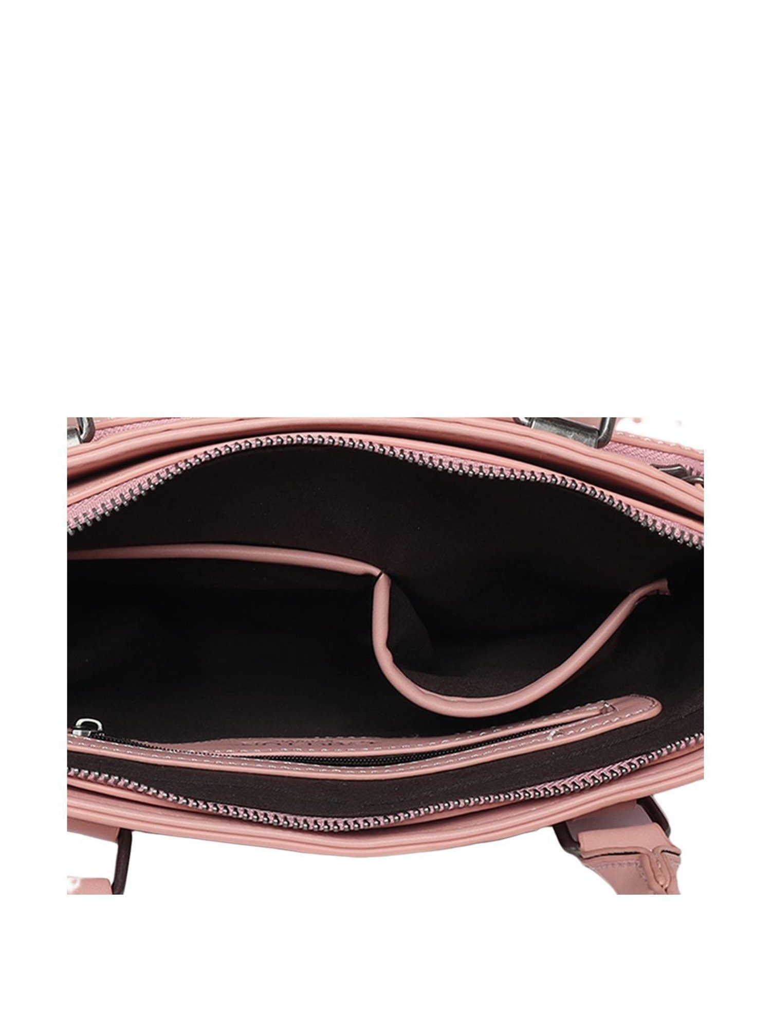 Carlton London Pink Solid Medium Handbag