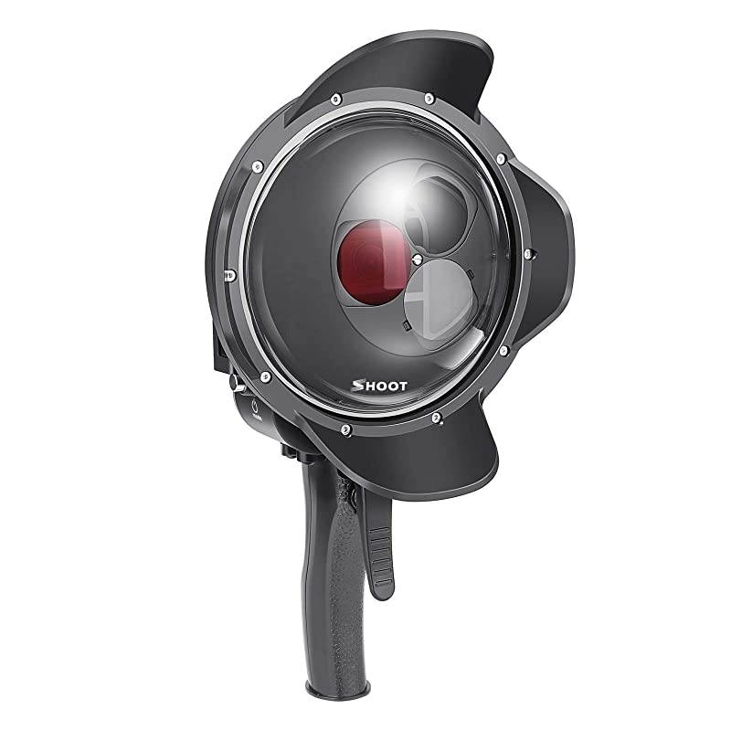 Underwater Dome Port for GoPro Hero 7 Black/Hero 6/Hero 5/Hero(2018), 30M/98ft Waterproof Dome Lens Intergrate Normal/Macro Lens/Red Filter 3 Modes Housing Case Photograph Accessories