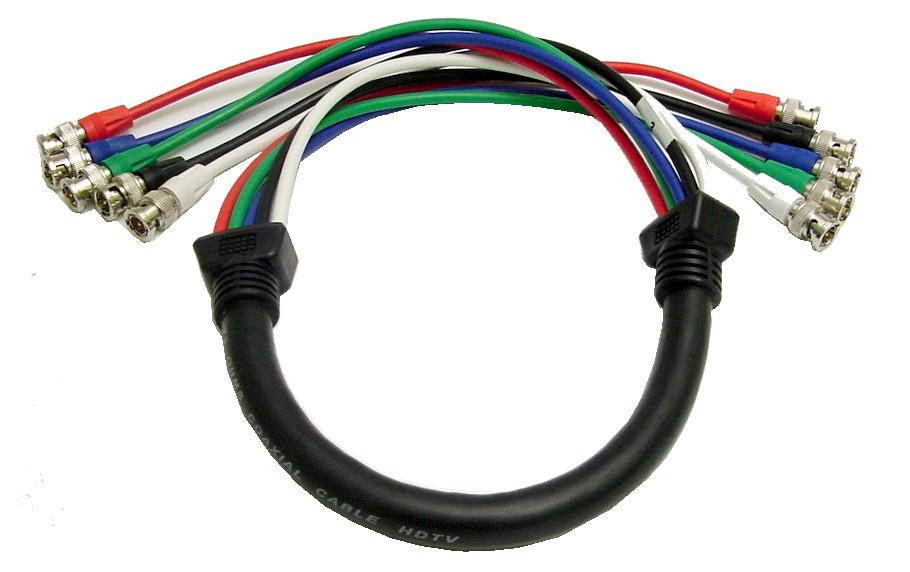 Calrad Electronics 55-611-6 Shielded RGB Video Cable 5 BNC Males 6'