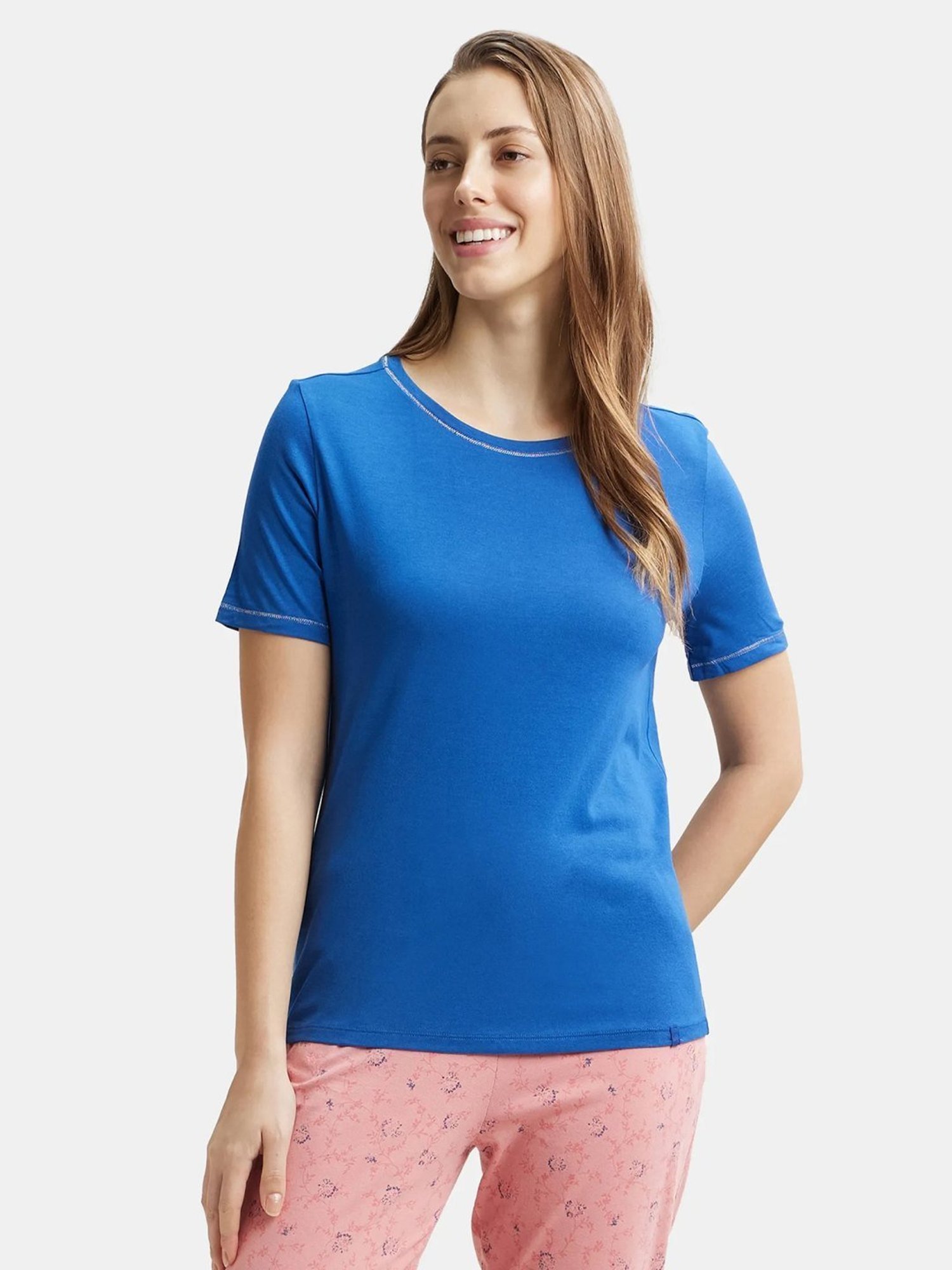 Jockey RX71 Women's Micro Modal Cotton Relaxed Fit Round neck Half Sleeve T-Shirt