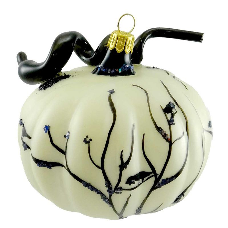 Ornaments To Remember Harvest Pumpkin Ivory Halloween Fall Gourd Vegetable  -  Tree Ornaments