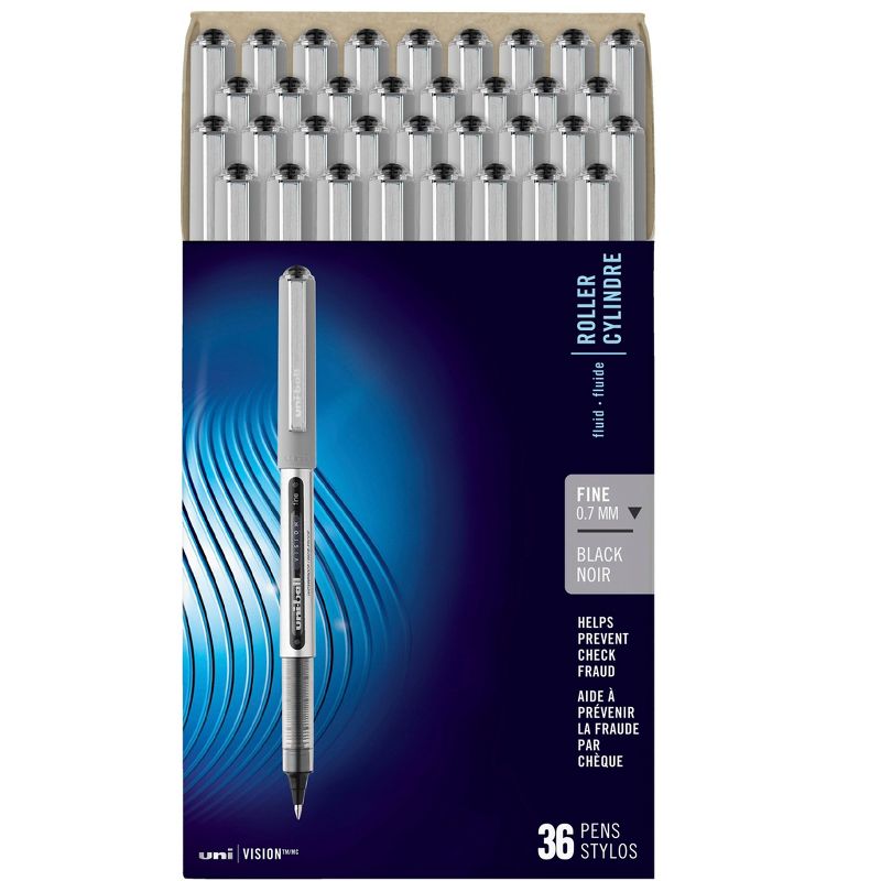uni-ball VISION Stick Roller Ball Pen Black Ink Fine Point 36/Pack 1921066
