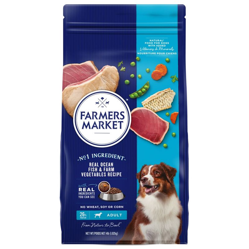 Farmers Market Real Ocean Fish & Farm Vegetables Recipe Adult Dry Dog Food - 4lbs