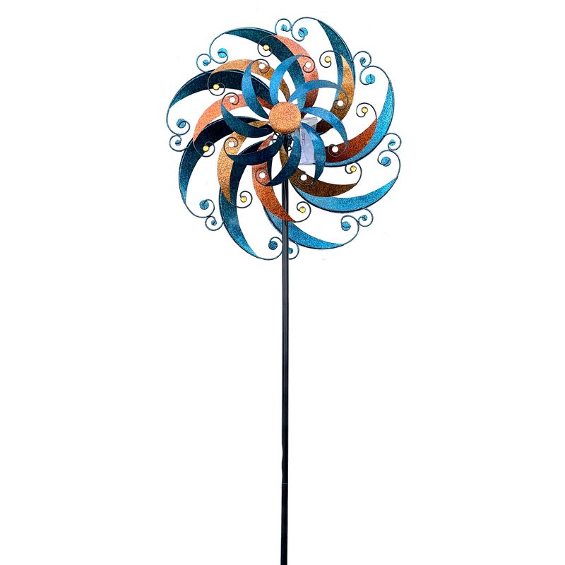 Home & Garden 77.0" Crescent Triple Wind Spinner Yard Decor Regal Art & Gift  -  Decorative Garden Stakes