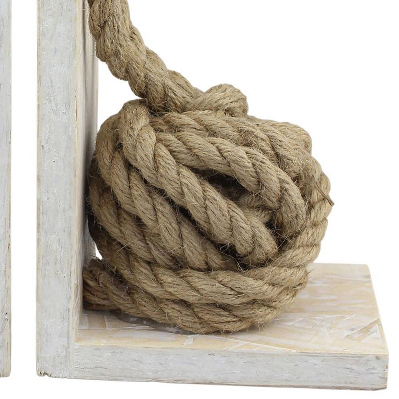 Set of 2 Wooden Bookends White - Stonebriar Collection