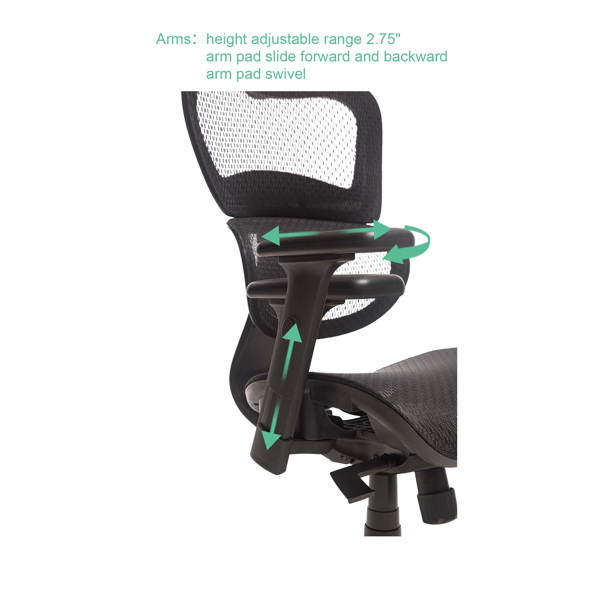 Ergonomic Office Chair Mesh Chair Computer Chair Desk Chair High Back Chair with Adjustable Headrest and Armrest