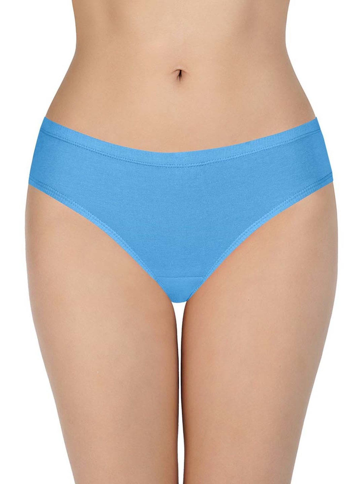 Every De by Amante Pink & Blue Cotton Bikini Panties - Pack Of 3