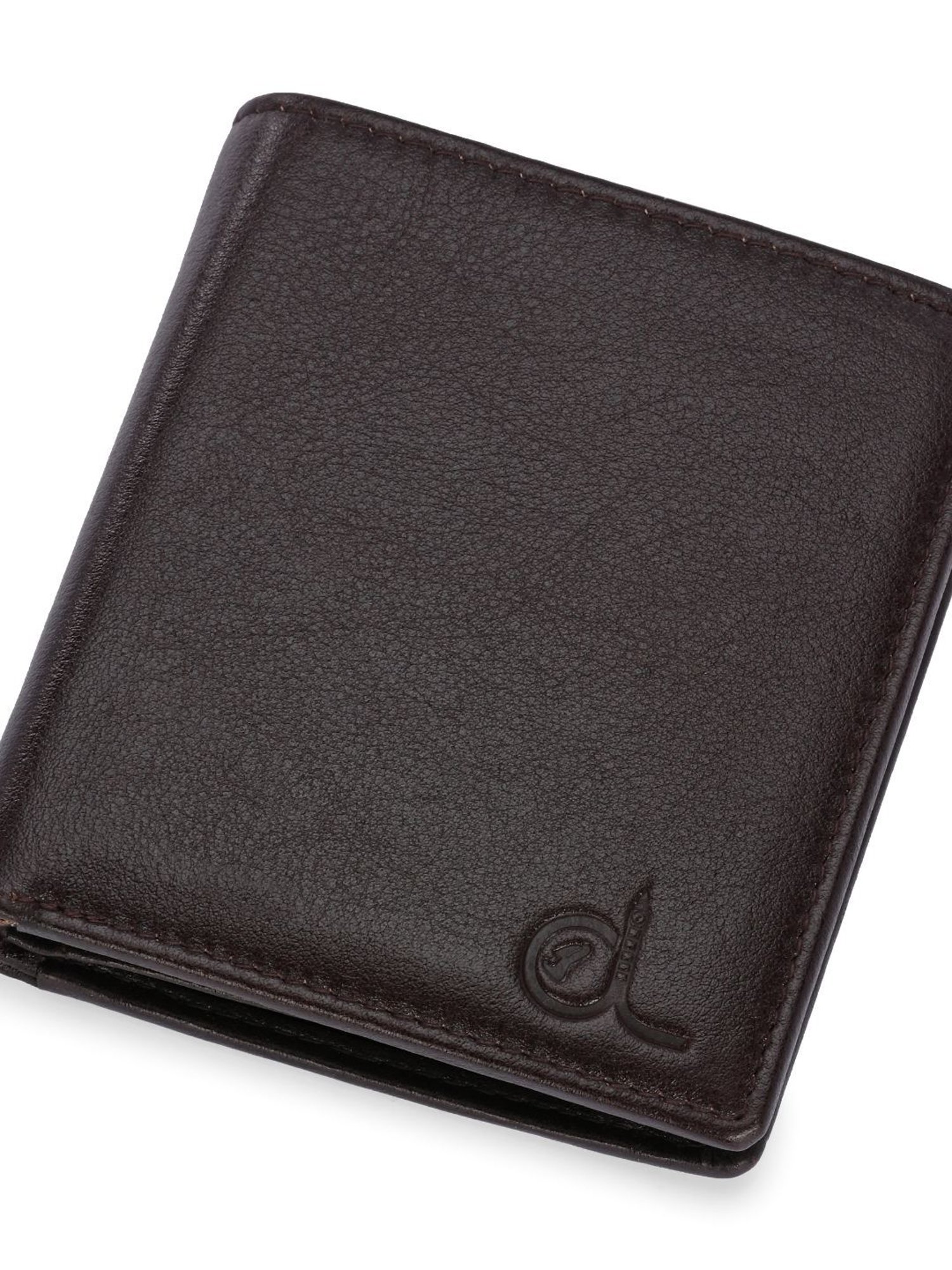 Clog London Brown Leather Small Bi-Fold Wallet for Men