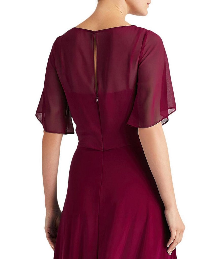 Tommy Hilfiger Paisley Chiffon Smocked Sleeveless Mock-Neck Midi A-Line Dress