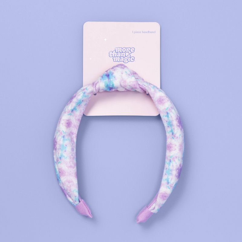 Girls' Tie-Dye Top Knot Headband - More Than Magic™ Purple
