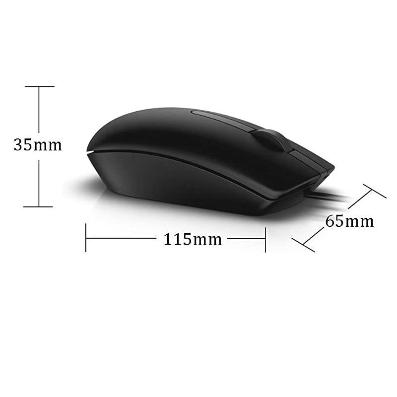 MS116 Wired USB Optical Mouse Ergonomic Optical Mice Sensitivity 1000 dpi Cable Length 1.8m - 6 Months' Warranty