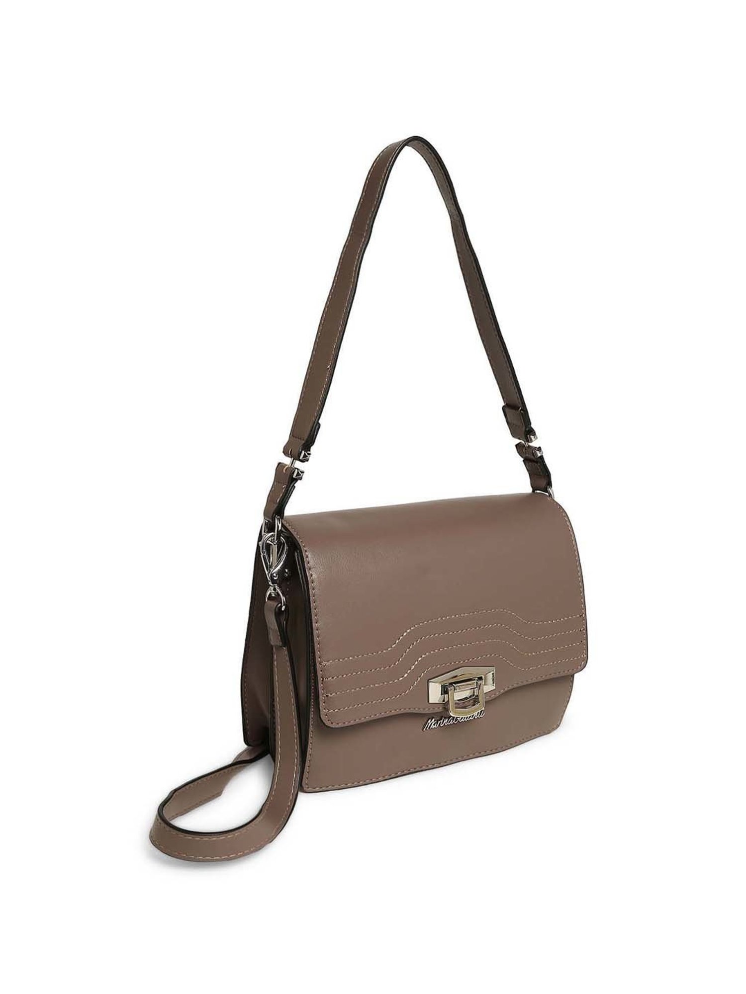 Marina Galanti Brown Textured Medium Sling Handbag