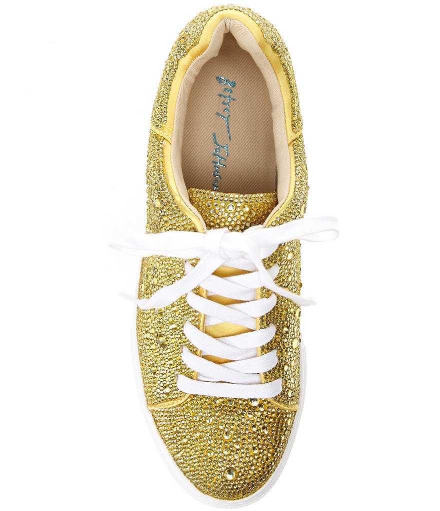 Blue by Betsey Johnson Sidny Rhinestone Embellished Platform Lace-Up Sneakers