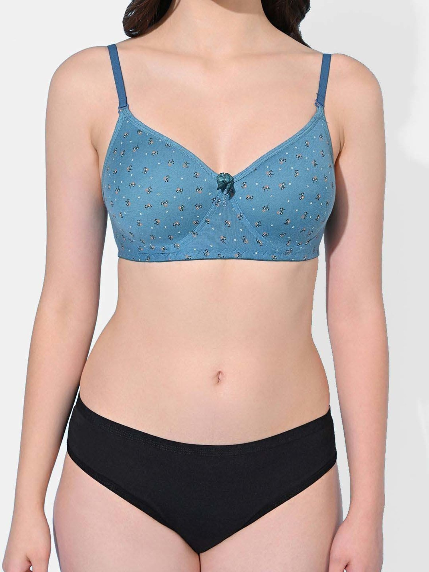 mod & shy Pink Self Pattern Lingerie Set