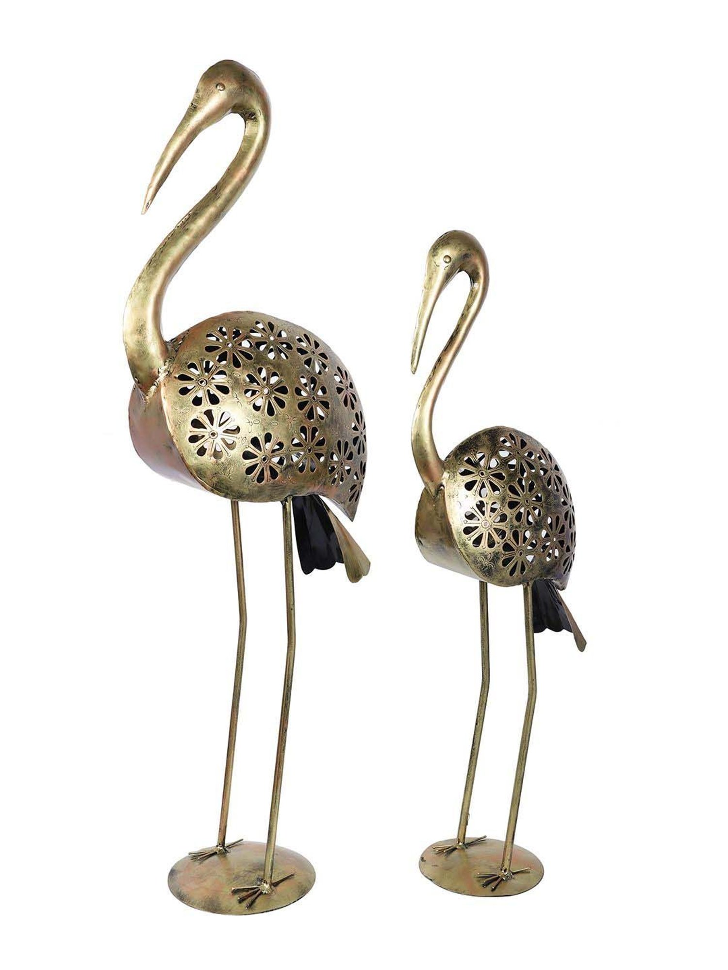 Aapno Rajasthan Golden Metal Bagula Light Jali - Set of 2