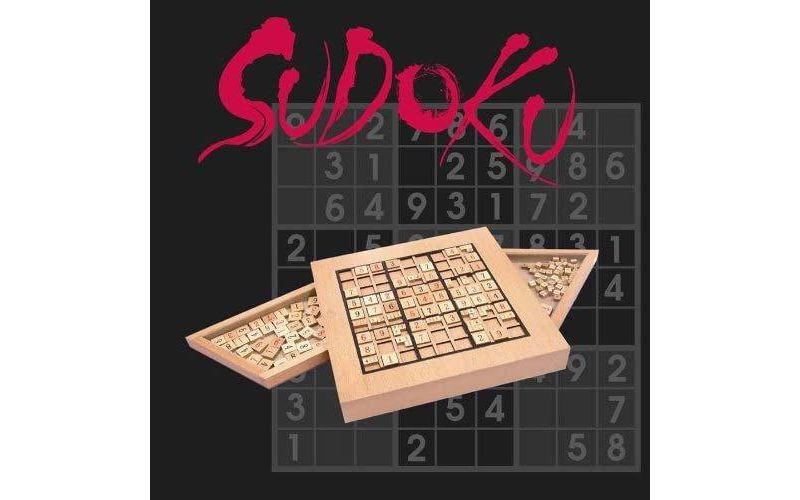 WE Games Wooden Sudoku Puzzle Board Game with Pull Out Drawers - 11 in