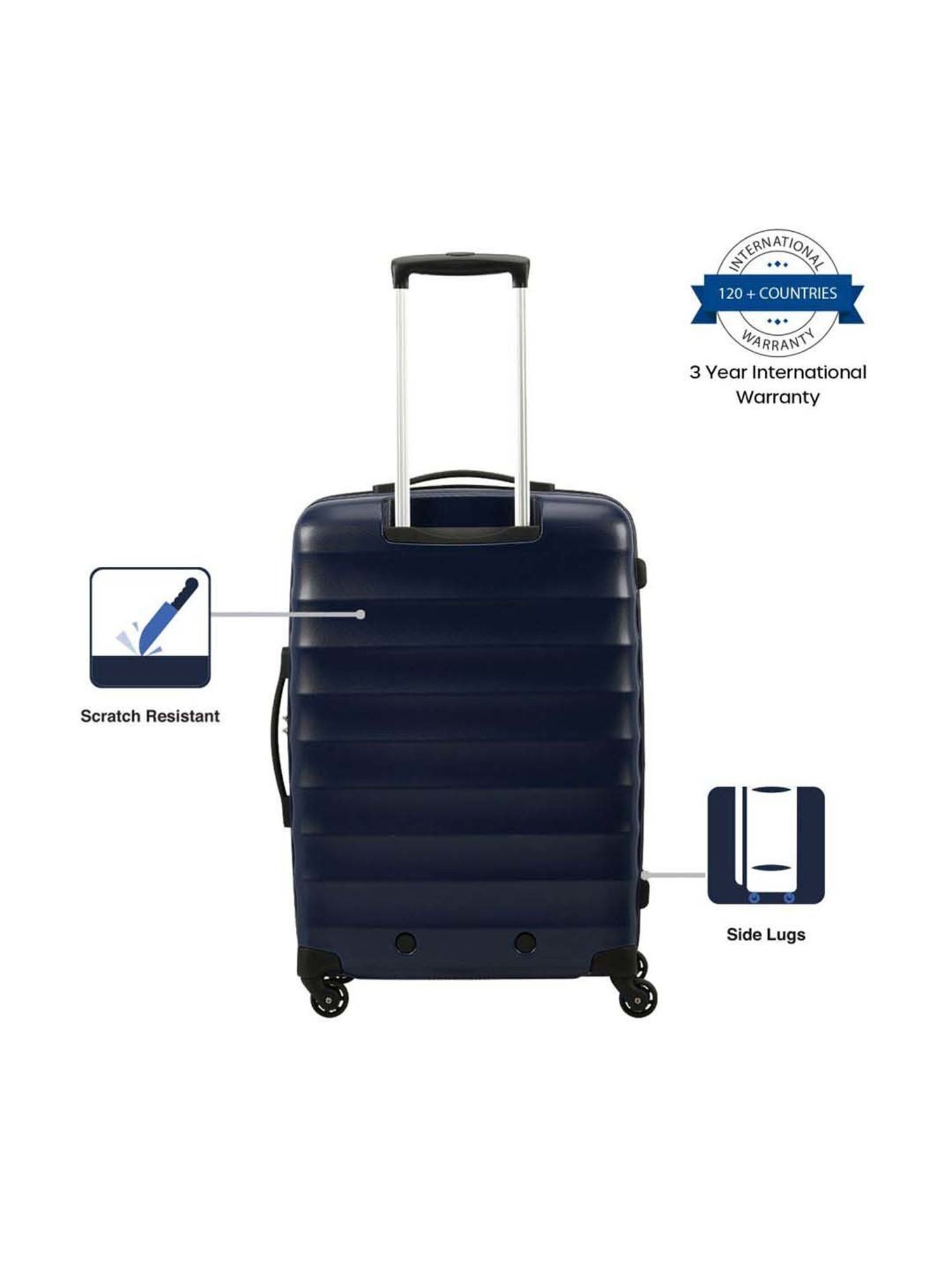 American Tourister Barcelona Gunmetal Textured Hard Medium Trolley Bag - 48 cm