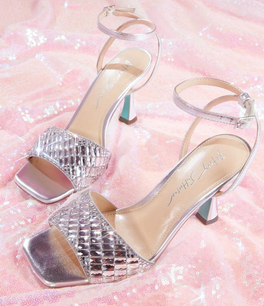 Blue by Betsey Johnson Britt Rhinestone Square Toe Dress Sandals