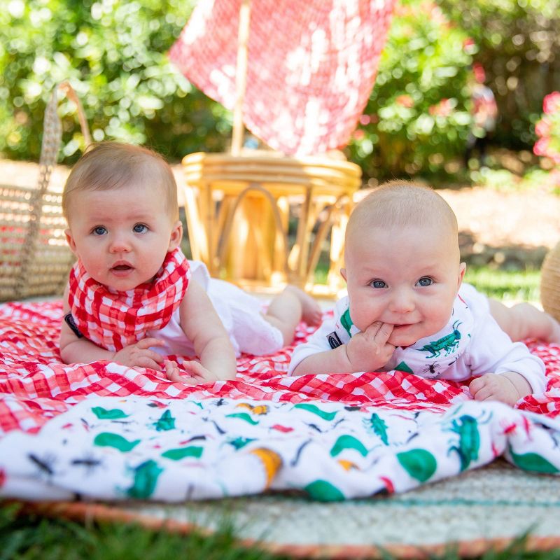 Bebe au Lait Classic Muslin Bandana Bibs - Bugs & Picnic 2pk