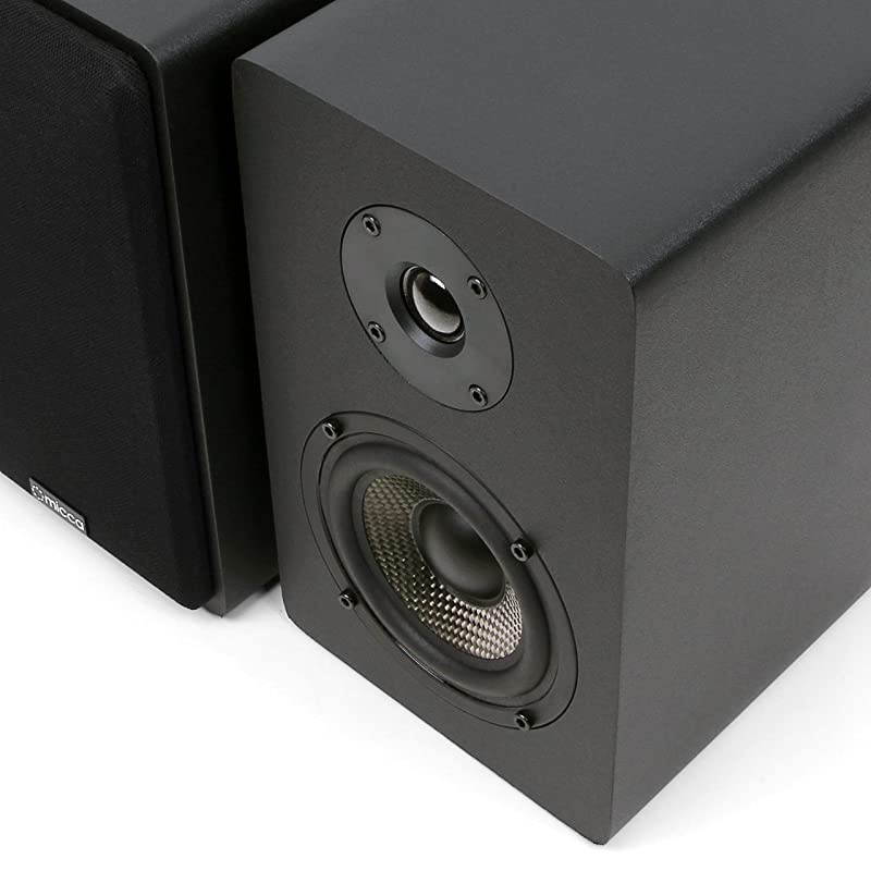 MB42X Bookshelf Speakers with 4-Inch Carbon Fiber Woofer and Silk Dome Tweeter (Black, Pair)