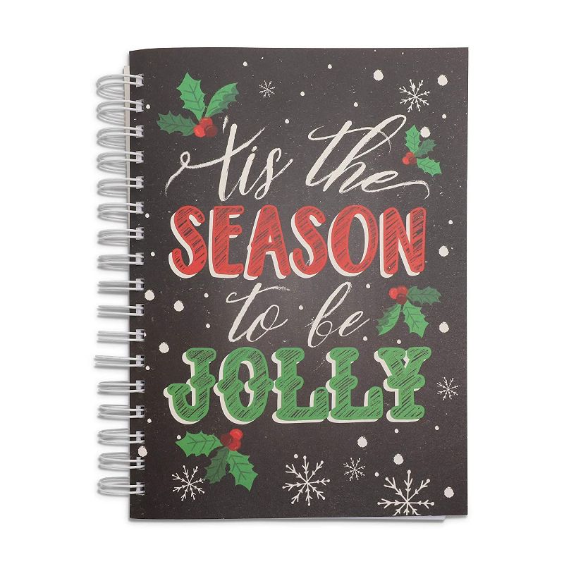 Christmas Spiral Address Card List Book with A-Z Tabs, 6.5x9"