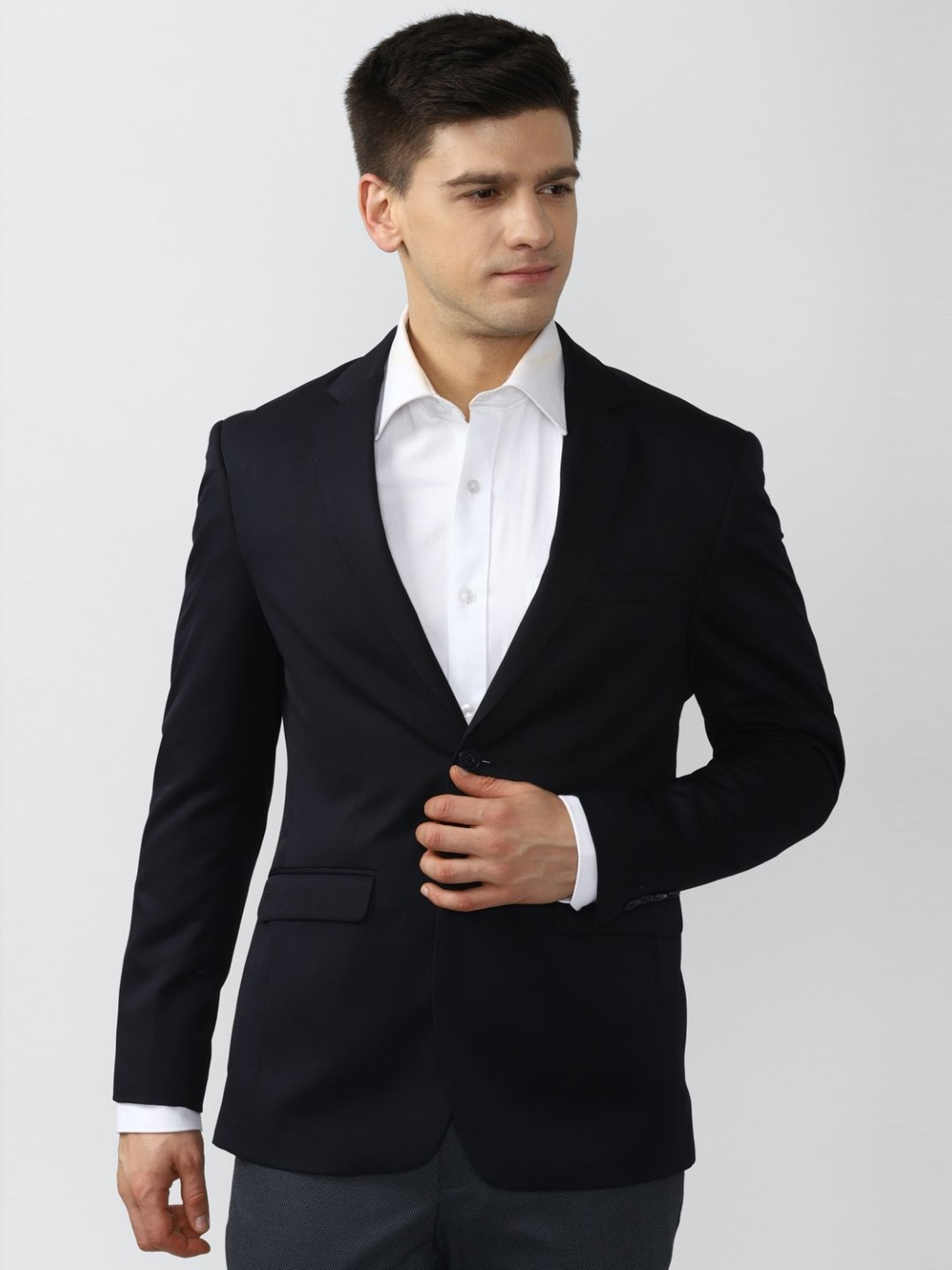 Peter England Elite Black Slim Fit Blazer