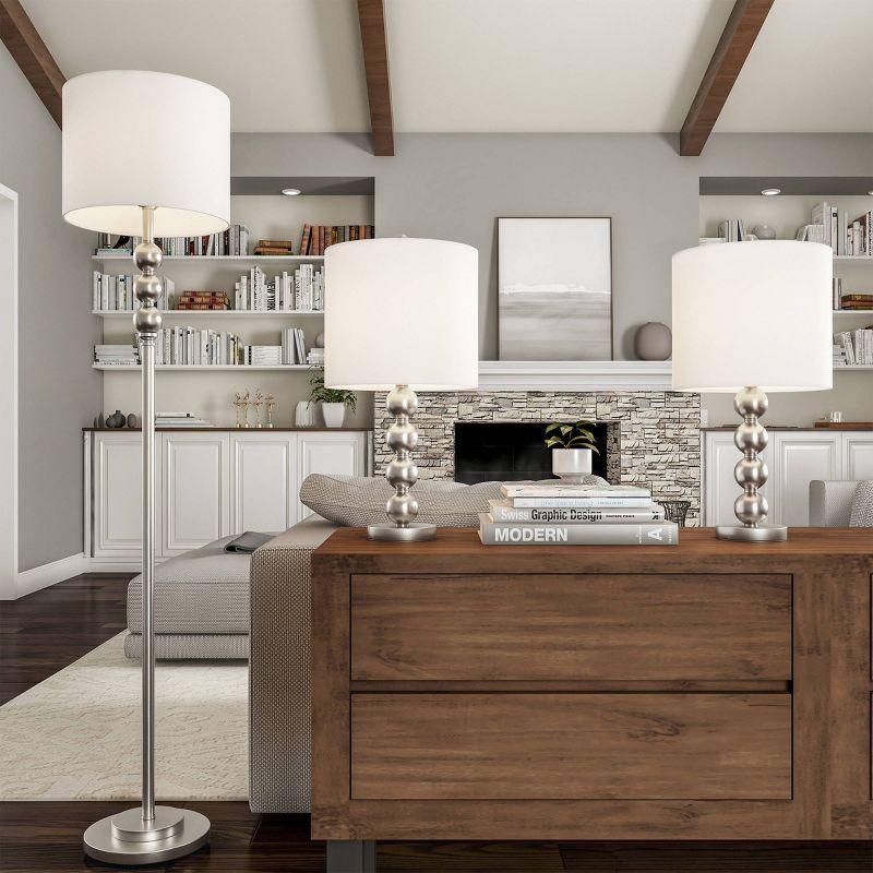 Set of 3 Modern Stacked Balls Table & Floor Lamps