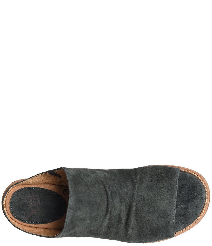 Sofft Netta Suede Stack Heel Peep Toe Mules