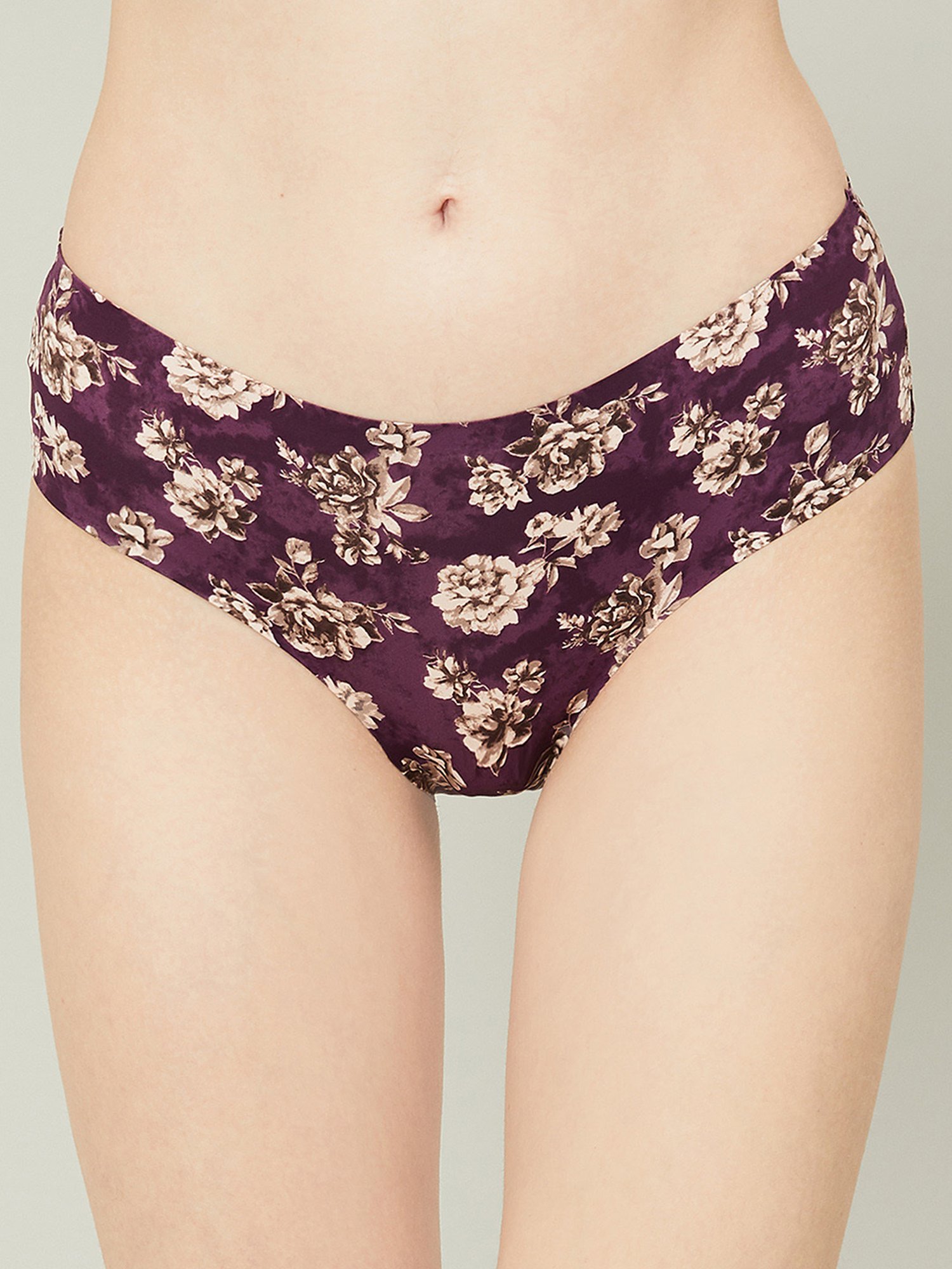 Ginger by Lifestyle Black & Maroon Floral Print Hipster (Pack Of 2)