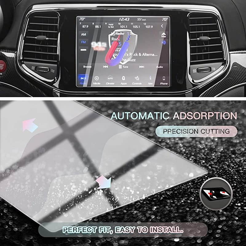for 2019 2020 Jeep Grand Cherokee Uconnect Car Touchscreen Navigation Touch Screen Protector HD Clear Tempered Glass 9H Scratch Resistance 2019 Jeep Grand Cherokee 84Inch