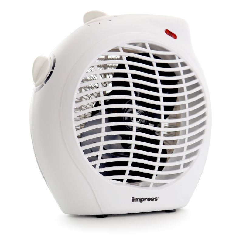 Impress Dual Setting Fan Heater with Adjustable Thermostat in White