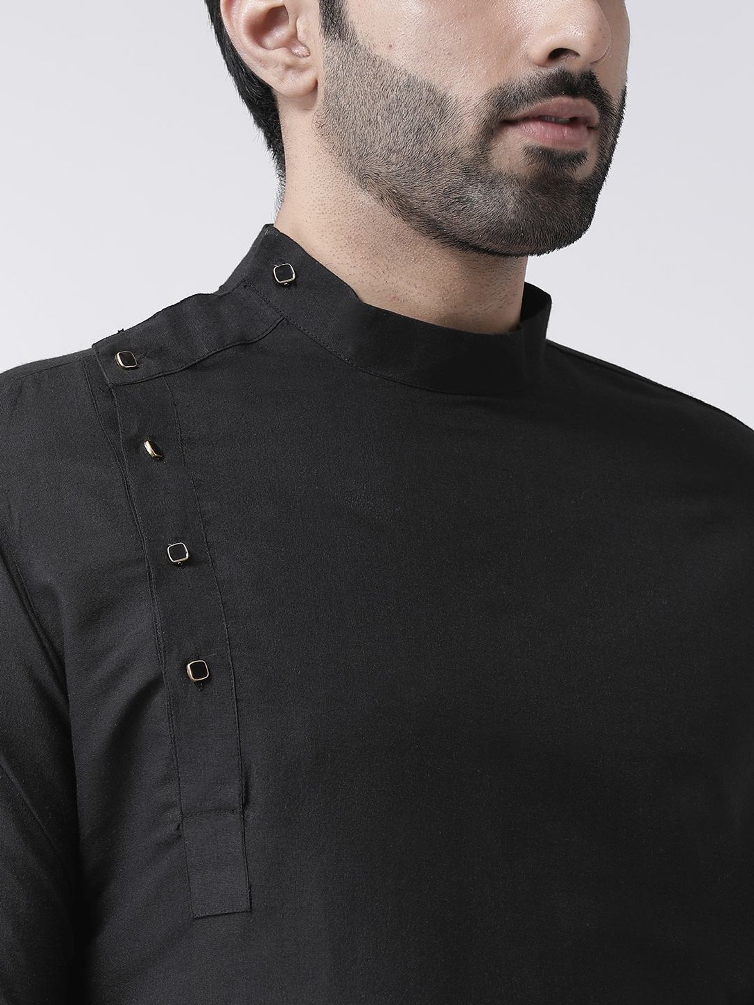 KISAH PLUS Black Regular Fit Kurta
