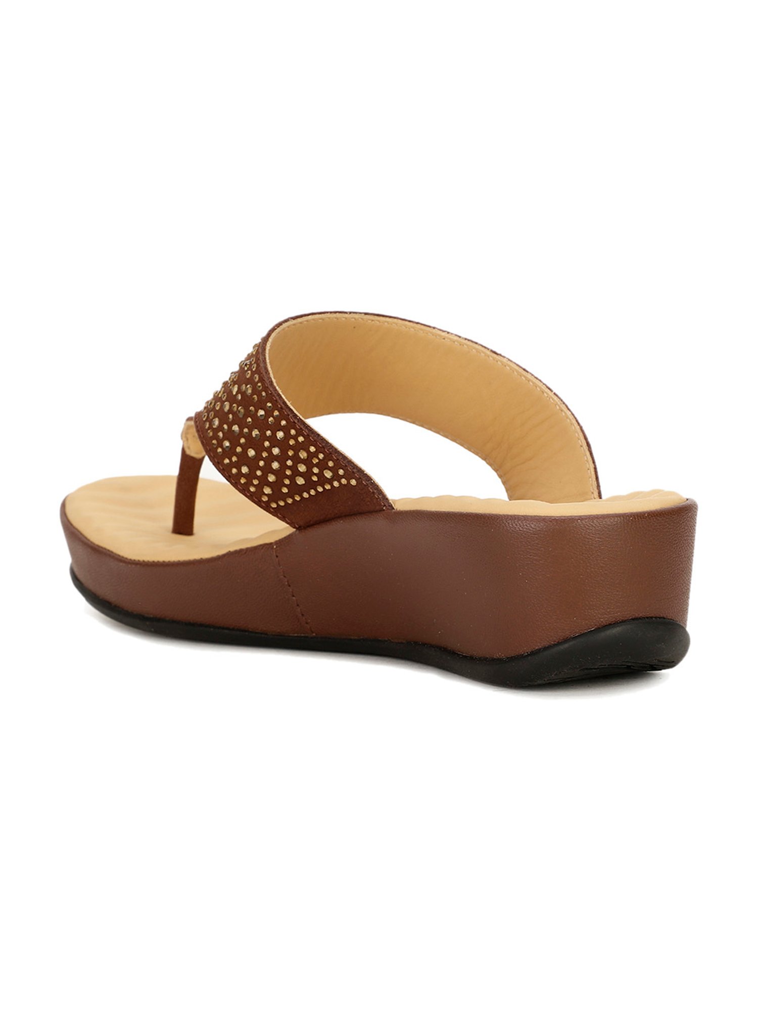 Scholl by Bata Women's Brown Thong Wedges