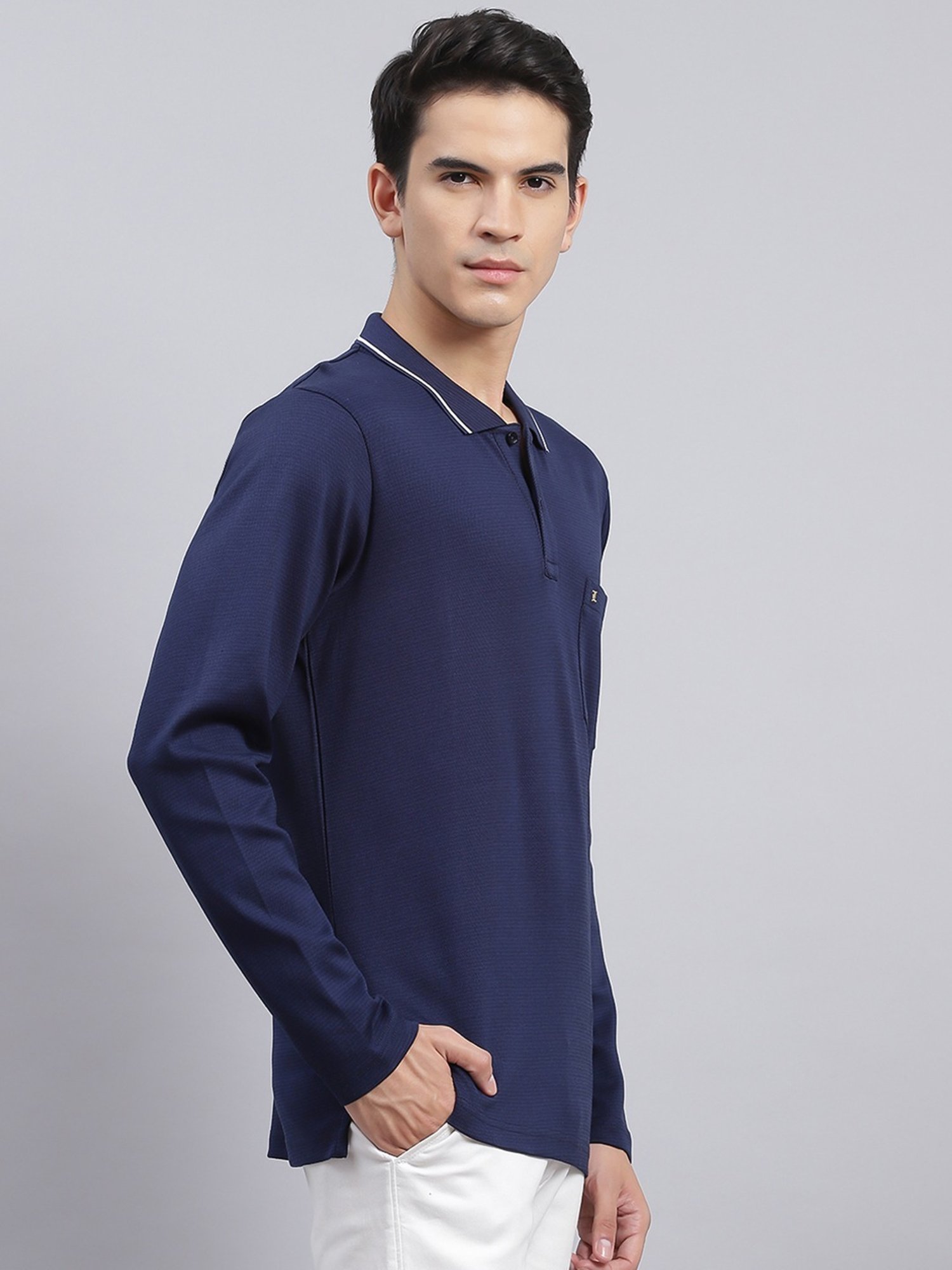 Monte Carlo Navy Cotton Regular Fit Polo T-Shirt