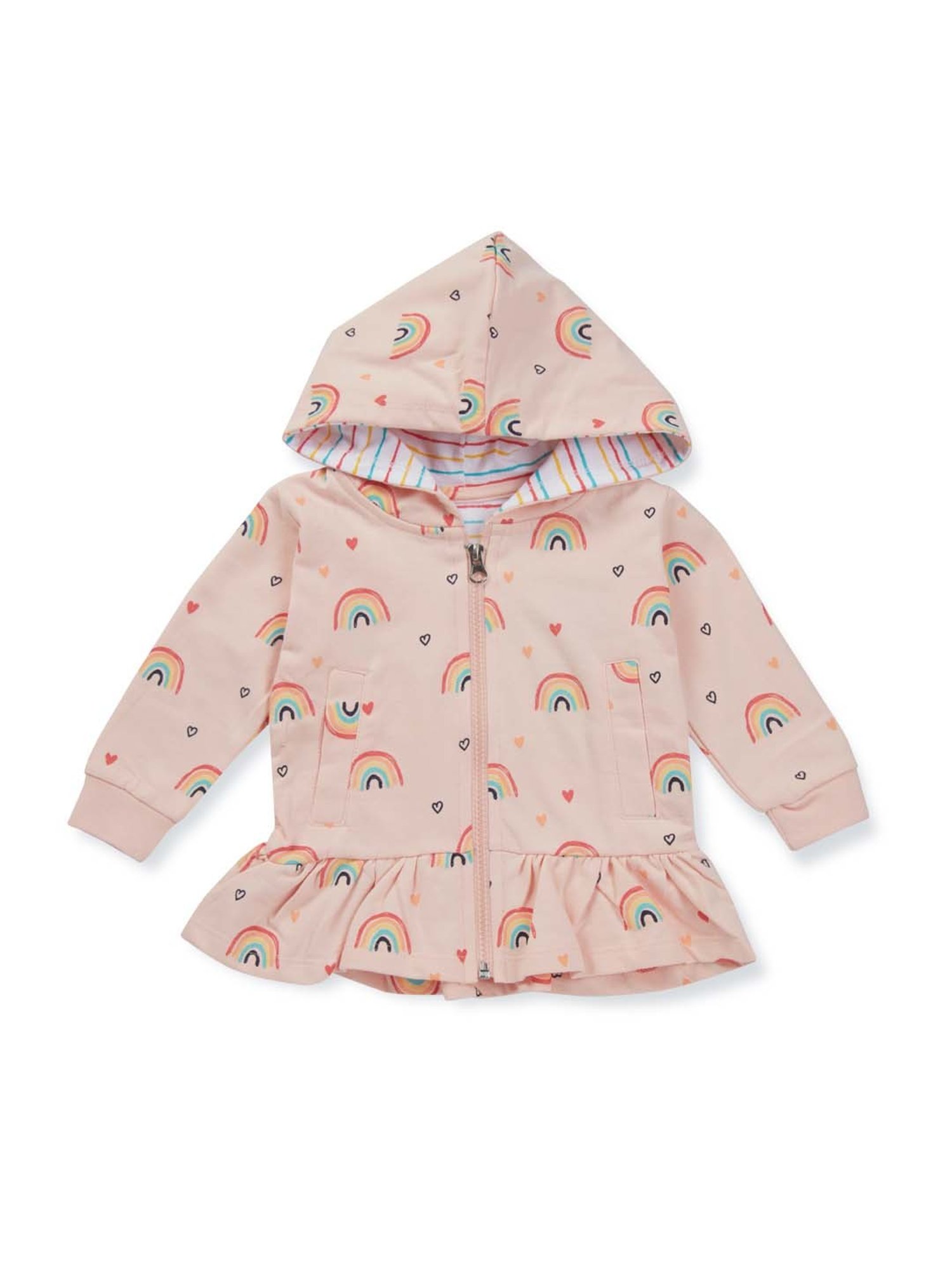 GJ baby Pink Printed Full Sleeves Top Set