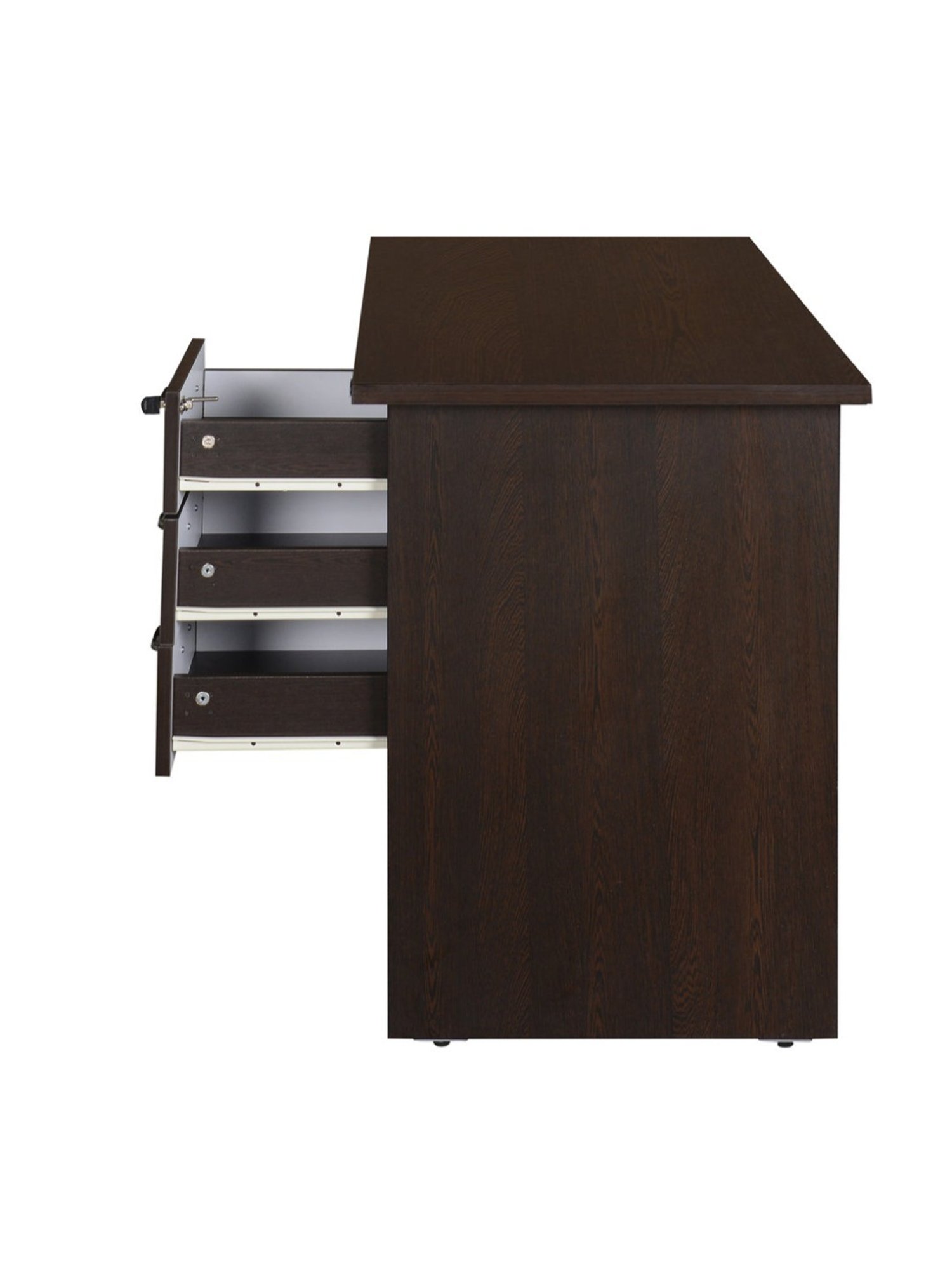 Nilkamal Maximus Black Engineered Wood Office Table with 3 Drawers