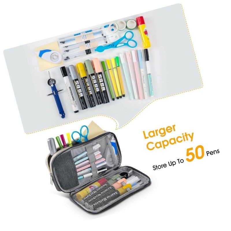 Puroma Pencil Case with 2 Compartments, Zipper Large Storage Pens Pouch Bag f...