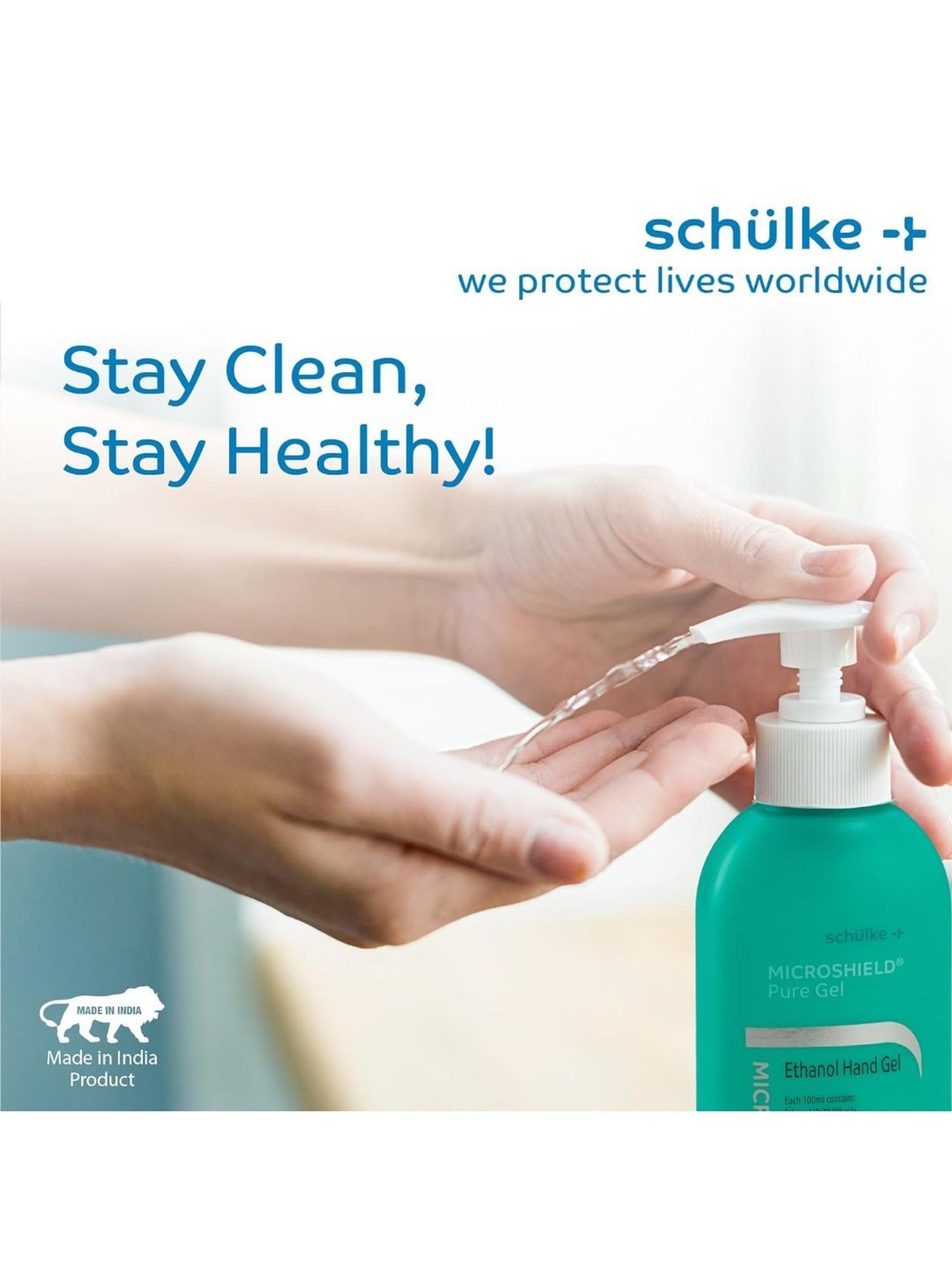 Microshield Pure Gel with 99.99 Percent Effective Against Germs 500ml (Green)