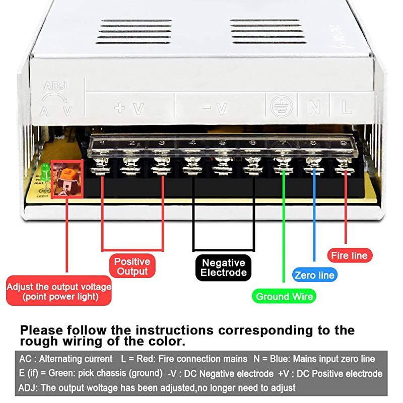DC Power Supply 30A AC 96V240V Converter Adapter Universal Regulated Switching Power Supply olt 360W LED Power Supply for LED StripCCTV Radio Computer Project 30A 360W