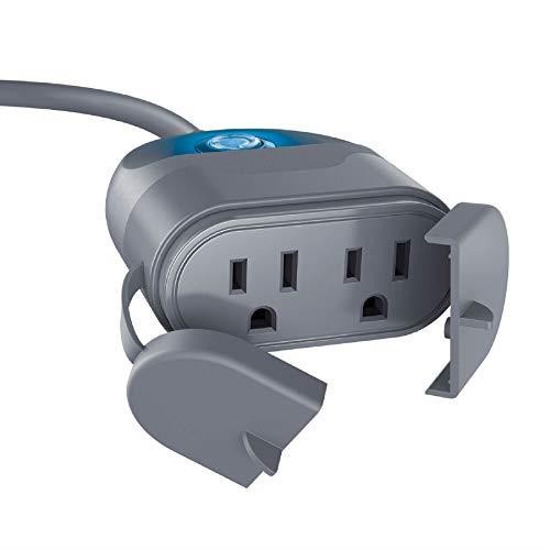 Geeni Outdoor Smart Plug, Weatherproof WiFi Outdoor Smart Outlet with 2 Sockets - No Hub Required, Outdoor Smart Plugs Works with Alexa Google Cortana Wireless Remote Control Timer by Smartphone APP