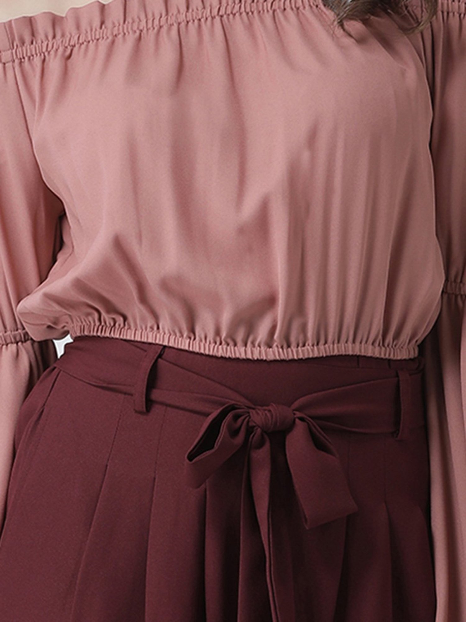 KASSUALLY Pink Relaxed Fit Crop Top