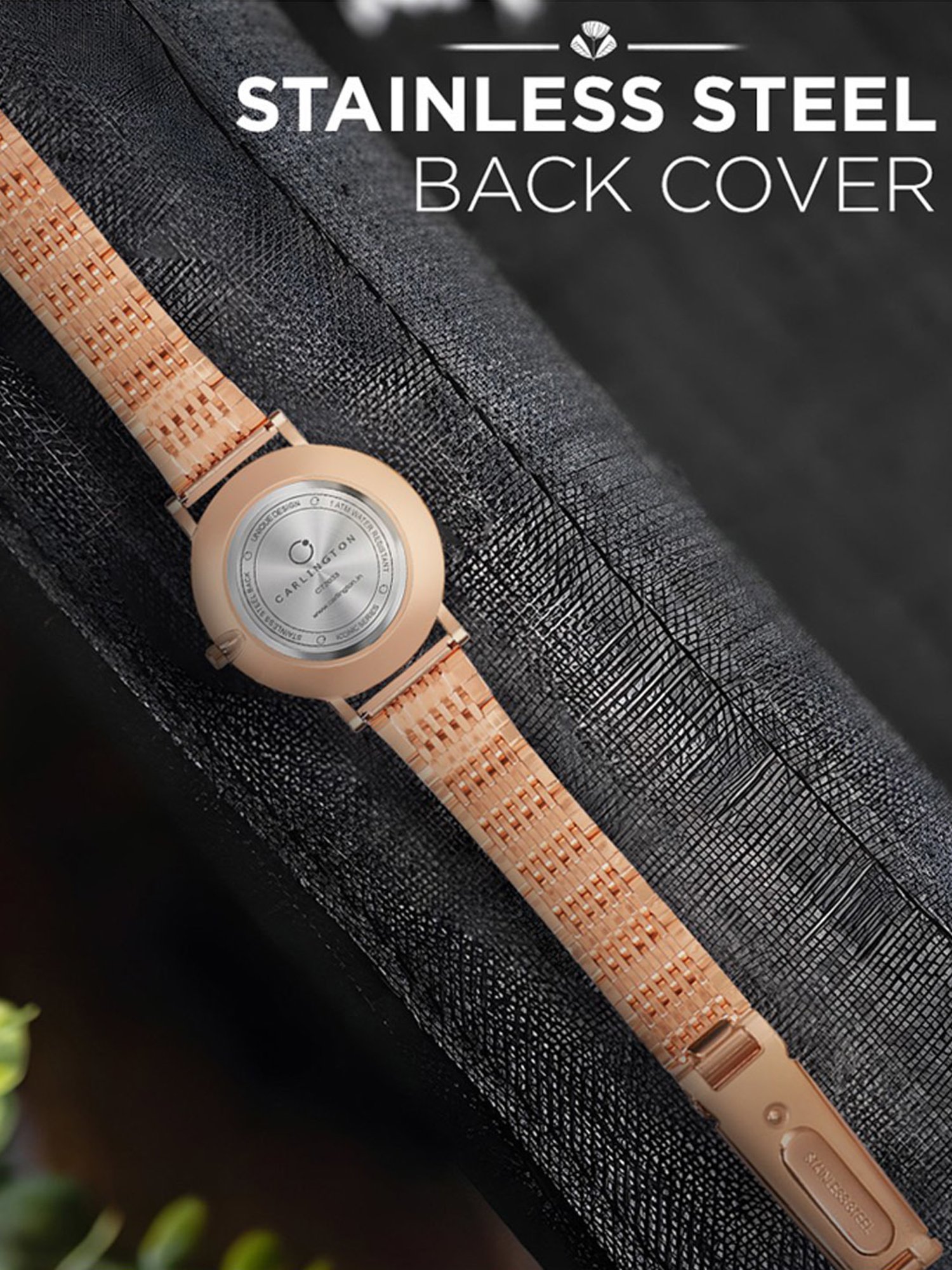 Carlington Iconic 2033 RoseBlack Analog Watch for Women