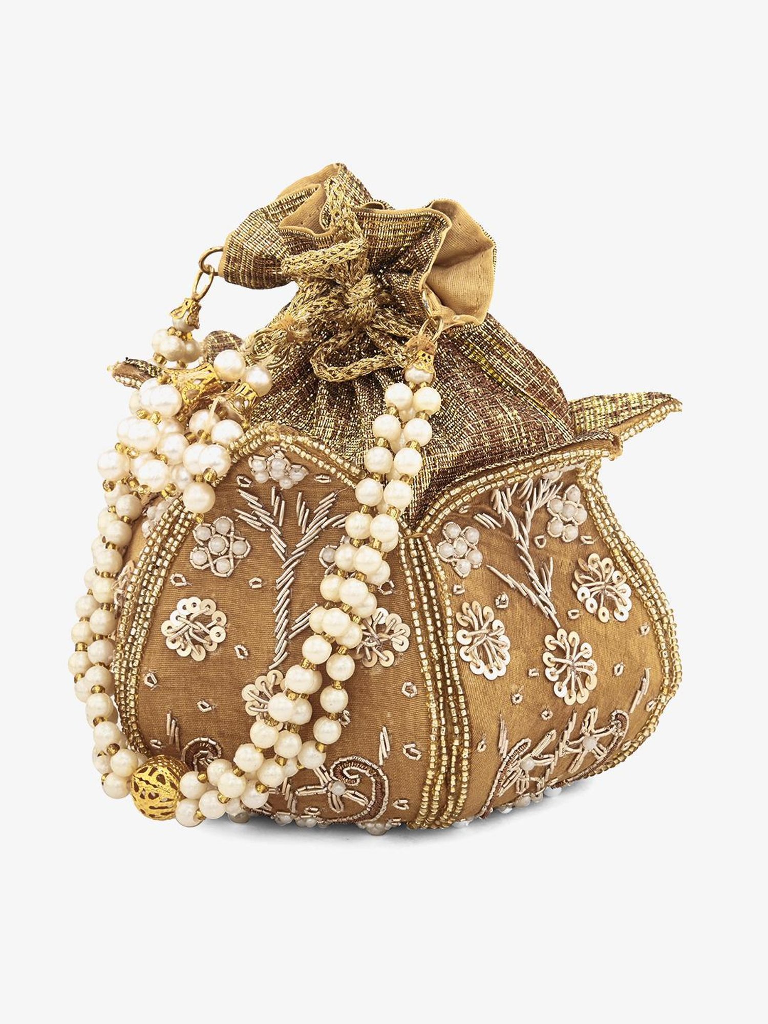 Gaurapakhi Golden Embellished Potli